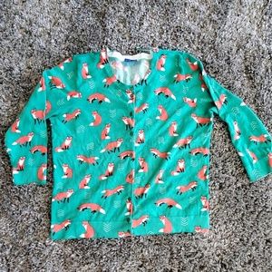Le Tigre Green Fox Cardigan size XL
